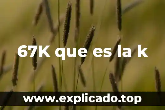Que es k fisica 8 67K que es la k