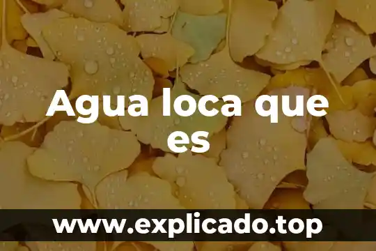 Agua loca que es