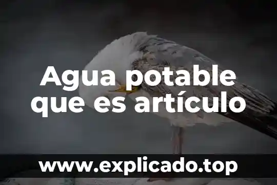 Que es una fuente de agua potable 8 Agua potable que es artículo