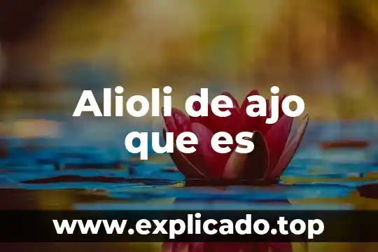 Ajo granulado que es 3 Alioli de ajo que es