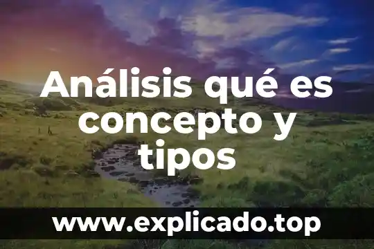 Análisis qué es concepto y tipos