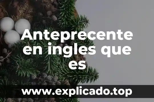 Anteprecente en ingles que es