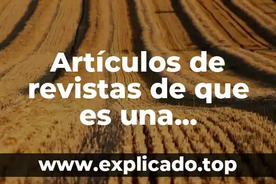 Que es la tuberculosis articulos 3 Artículos de revistas de que es una intervención educativa
