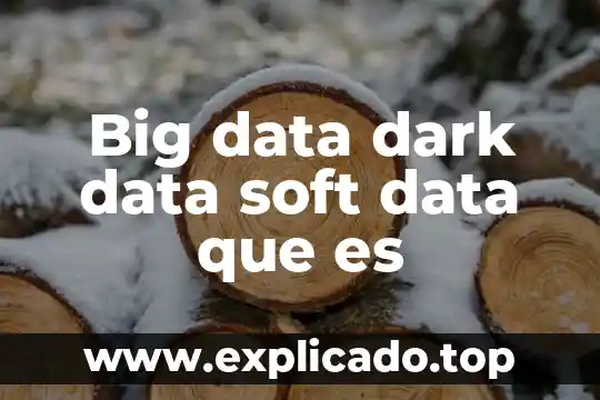 Que es el big data y analytics 8 Big data dark data soft data que es