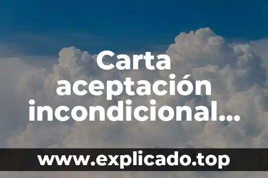 Carta aceptación incondicional que es