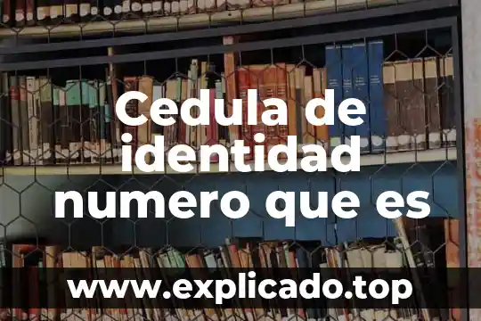Que es una cedula de registro 5 Cedula de identidad numero que es