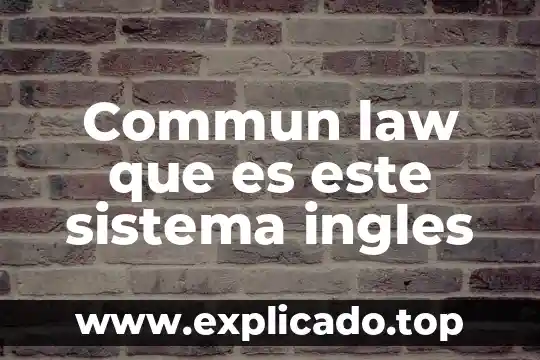 Que es un sistema en geografia 8 Commun law que es este sistema ingles