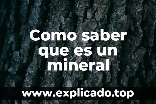 Como saber que es un mineral