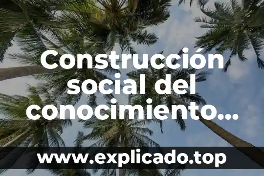 Para que es el conocimiento intuitivo 4 Construcción social del conocimiento que es
