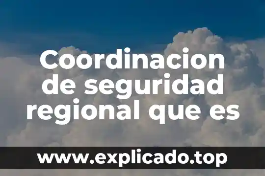 Que es middleware basado en coordinacion 6 Coordinacion de seguridad regional que es
