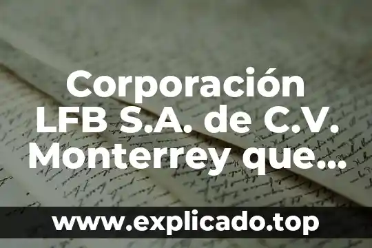 Que es corporacion mapa menat 4 Corporación LFB S.A. de C.V. Monterrey que es