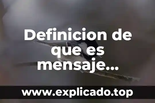 Definicion de que es mensaje electronico