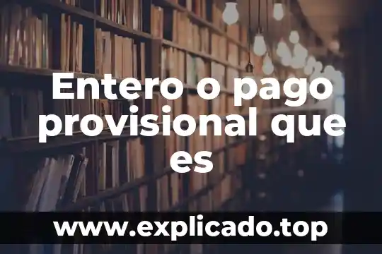 Entero o pago provisional que es