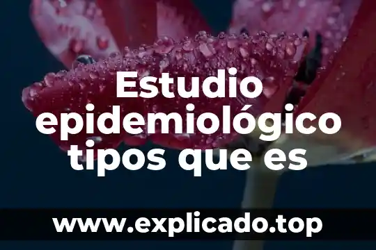 Estudio epidemiológico tipos que es