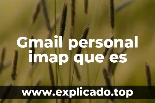 Que es cuenta pop3 o imap 5 Gmail personal imap que es