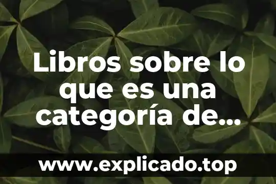 Que es el credito y su apertura libros 5 Libros sobre lo que es una categoría de análisis