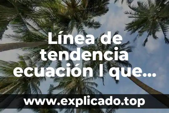 Que es una ecuación y tipos de ecuaciones 6 Línea de tendencia ecuación l que es R2
