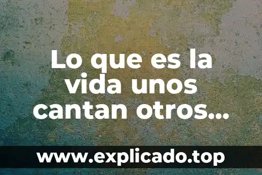 Qué es vida útil de un proyecto 6 Lo que es la vida unos cantan otros llorando y sufriendo