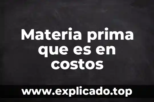 Throughput que es costos 3 Materia prima que es en costos