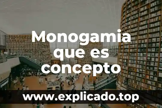 Que es un concepto fundamental 3 Monogamia que es concepto