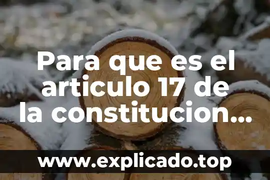 Que es el articulo de constitución 4 Para que es el articulo 17 de la constitucion politica mexicana