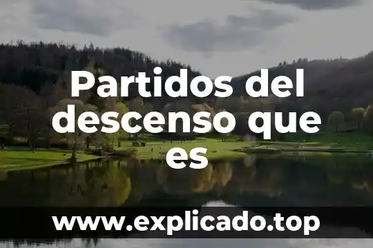 Partidos del descenso que es