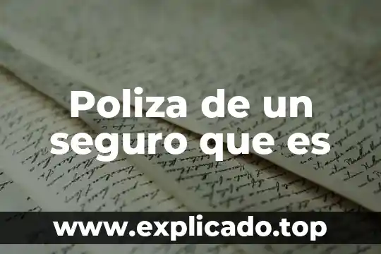 Que es un seguro de incendio 7 Poliza de un seguro que es
