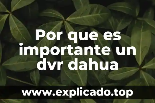 Por que es importante un dvr dahua