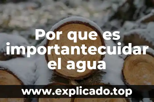 Por que es importantecuidar el agua