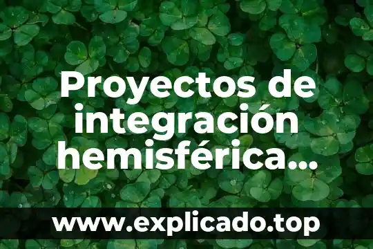 Que es la etapa de integración 4 Proyectos de integración hemisférica que es