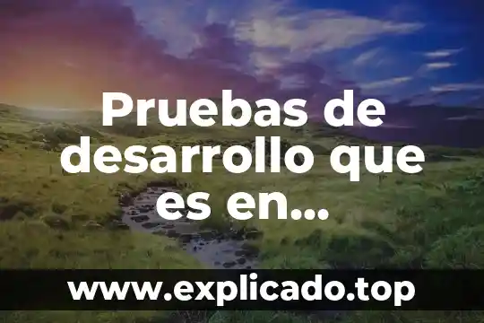 Pruebas de desarrollo que es en psicología