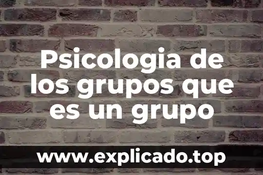 Psicologia de los grupos que es un grupo