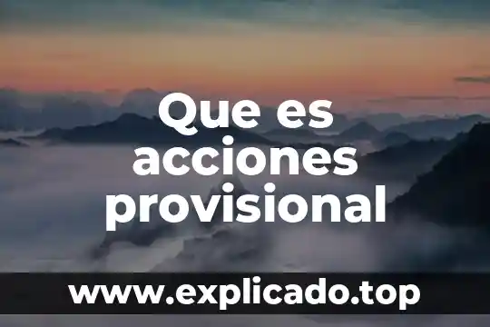 Que es acciones provisional