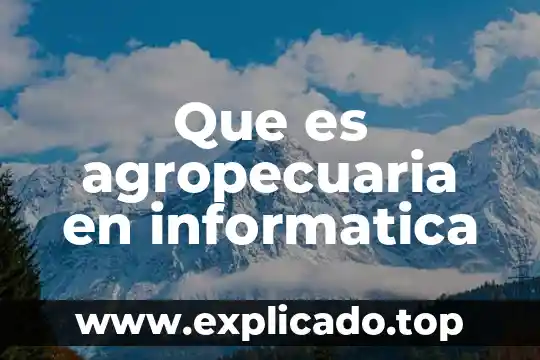 Que es la administracion agropecuaria 4 Que es agropecuaria en informatica