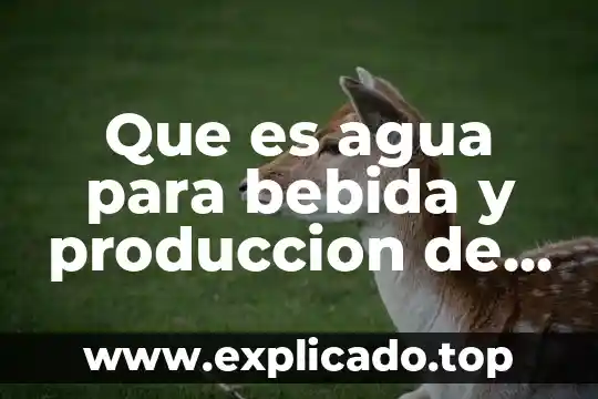 Que es agua para bebida y produccion de alimentos