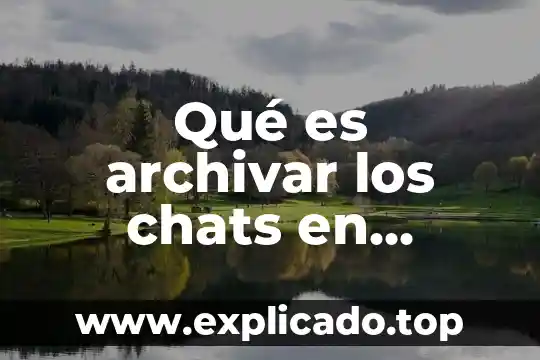 Que es archivar char en whatsup 5 Qué es archivar los chats en WhatsApp