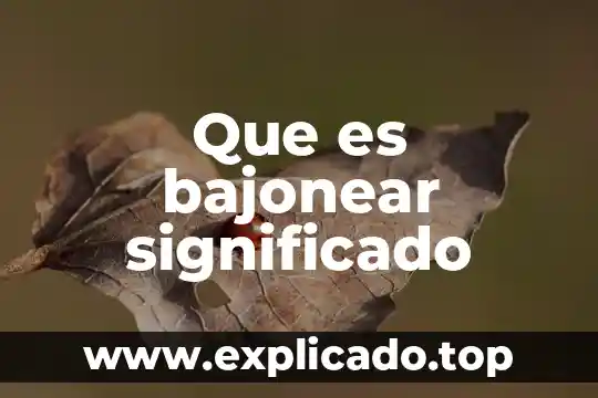 Que es sepcion significado y concepto 5 Que es bajonear significado