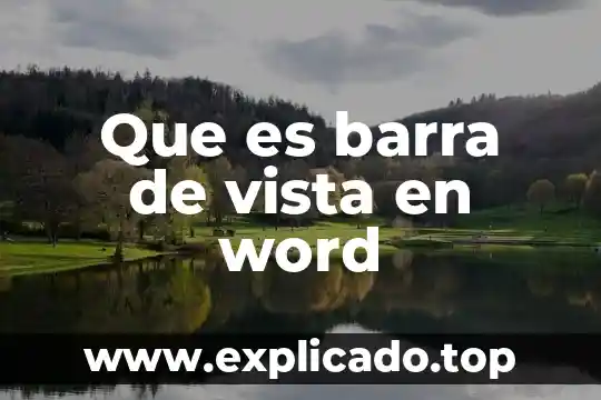 Que es un subdocumento en word 5 Que es barra de vista en word