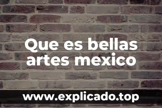 Qué es instituto nacional de bellas artes 4 Que es bellas artes mexico