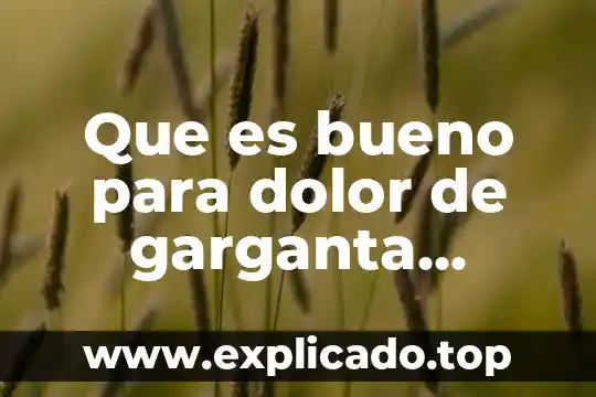 TEC para la garganta inflamada que es bueno 6 Que es bueno para dolor de garganta medicamento