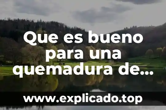 Que es bueno para una quemadura de agua