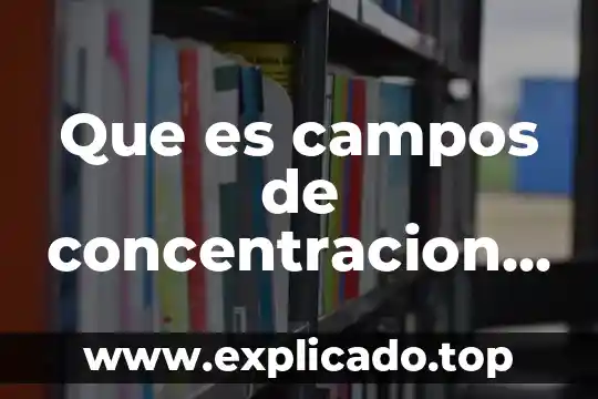 Campos disciplinares que es 8 Que es campos de concentracion nazi