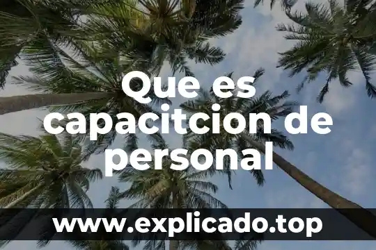 Que es el.demonio personal 8 Que es capacitcion de personal