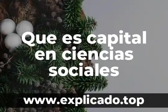 Que es metodo ciencias sociales 4 Que es capital en ciencias sociales