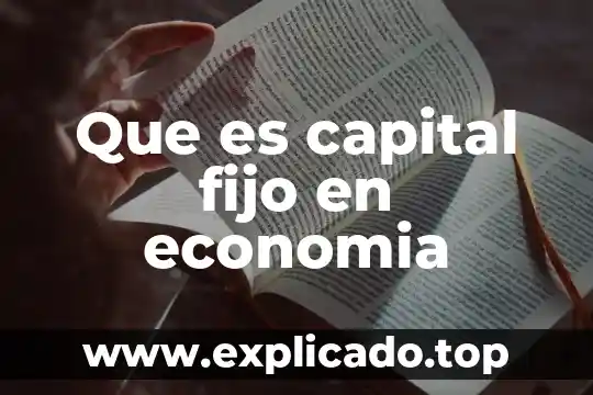 Que es el importe del capital fijo 4 Que es capital fijo en economia