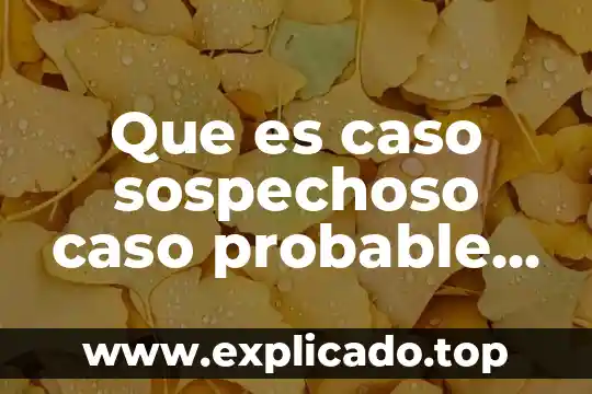 Qué es más probable que se caiga un avión 4 Que es caso sospechoso caso probable caso confirmado caso descartado