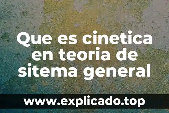 Que es la consulta medica general 6 Que es cinetica en teoria de sitema general