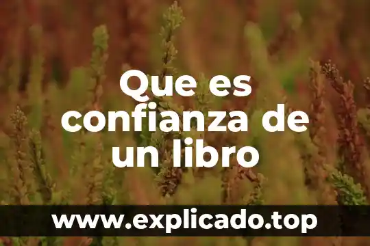 Qué es el conflicto de un libro 5 Que es confianza de un libro