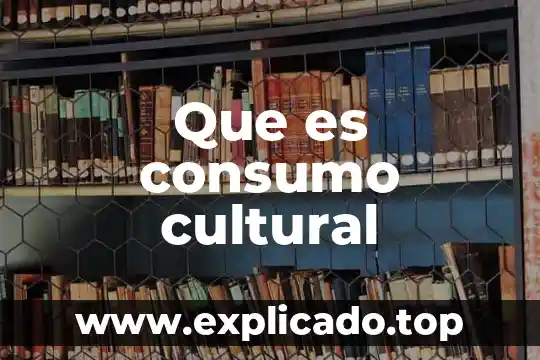 Que es una sona cultural 5 Que es consumo cultural