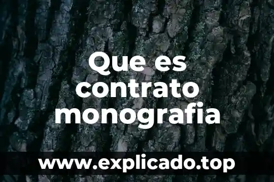 Que es la monografia y sus caracteristicas 6 Que es contrato monografia